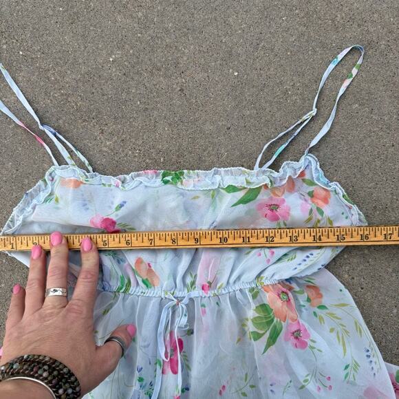 Victoria's Secret Pastel Fairy Serene Floral Chiffon Babydoll Slip Dress MEDIUM - Picture 5 of 8